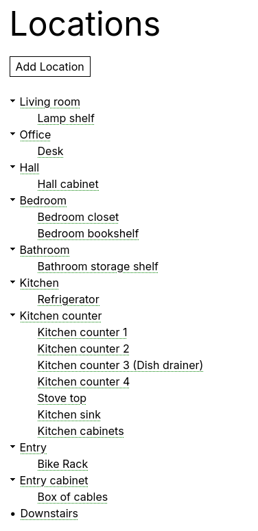 Inventory locations view