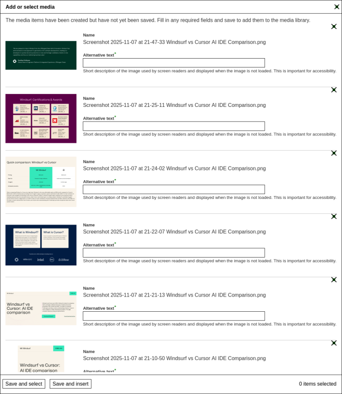 Media library bulk upload widget