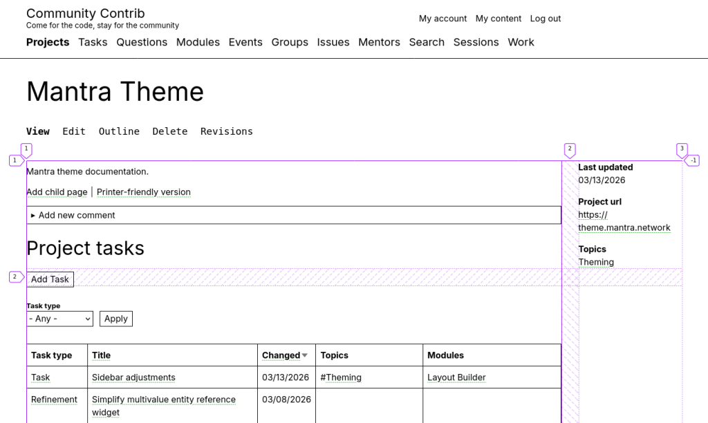 Implicit grid breakout sidebar