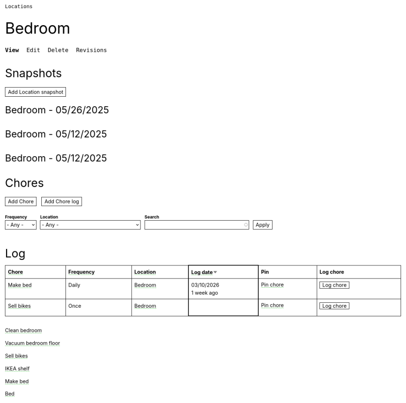 Inventory taxonomy location page