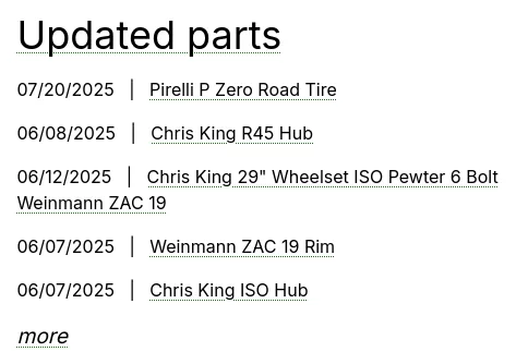 Retrograde updated parts listing, needs improvement