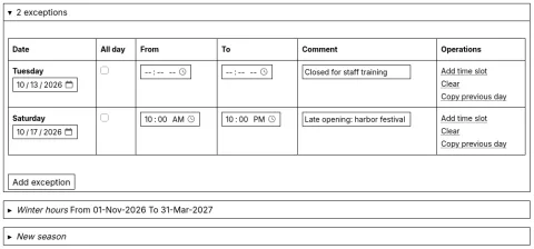 Office Hours configuration overrides