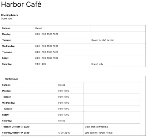 Office Hours module display